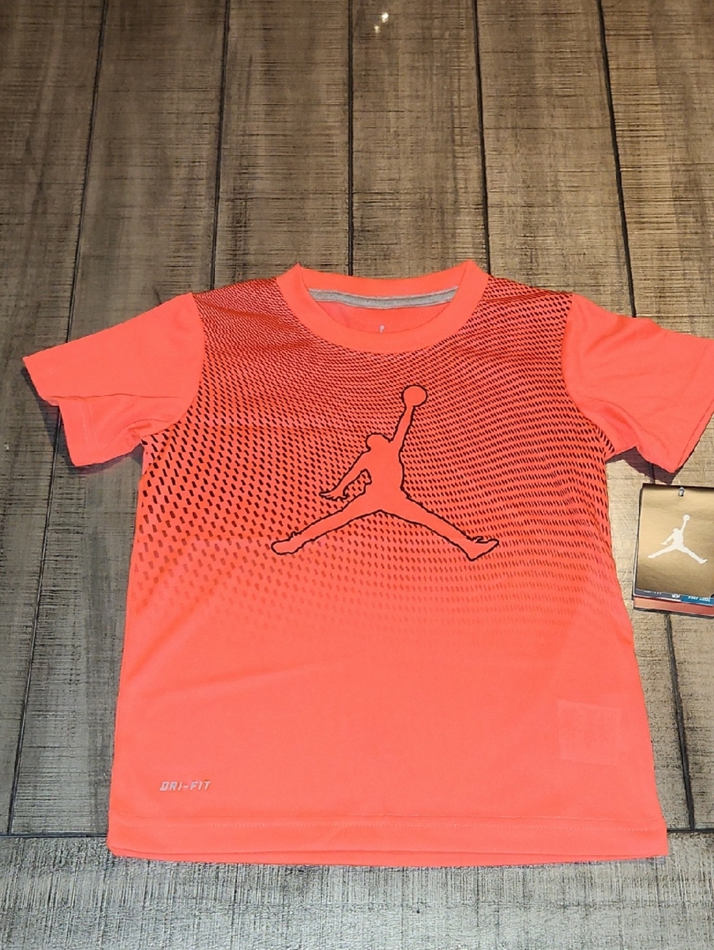 NWT Nike Boys' Coral/Black Jumpman Dri-FIT Tee